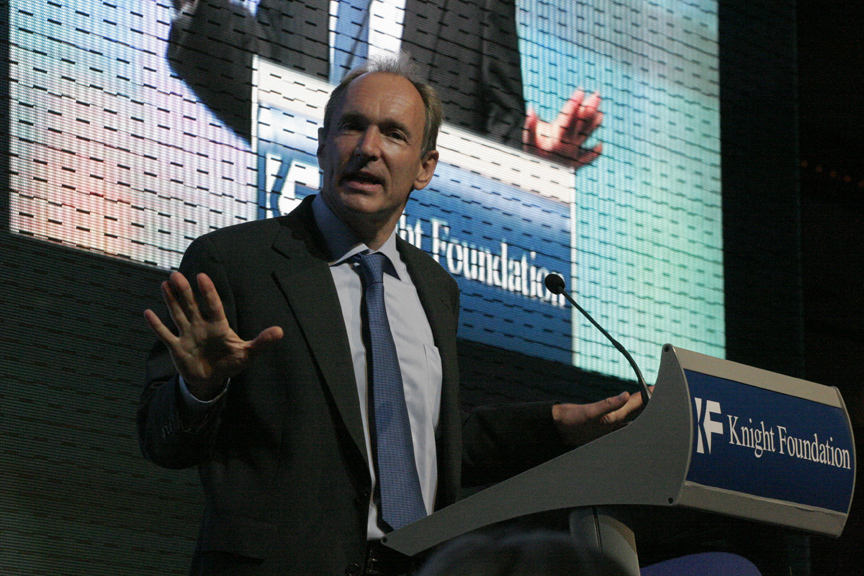 Tim Berners-Lee speaking in 2008.